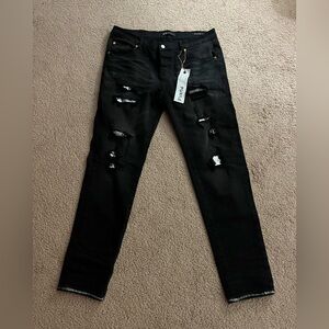 Purple mens  Black Distressed Jeans size 36